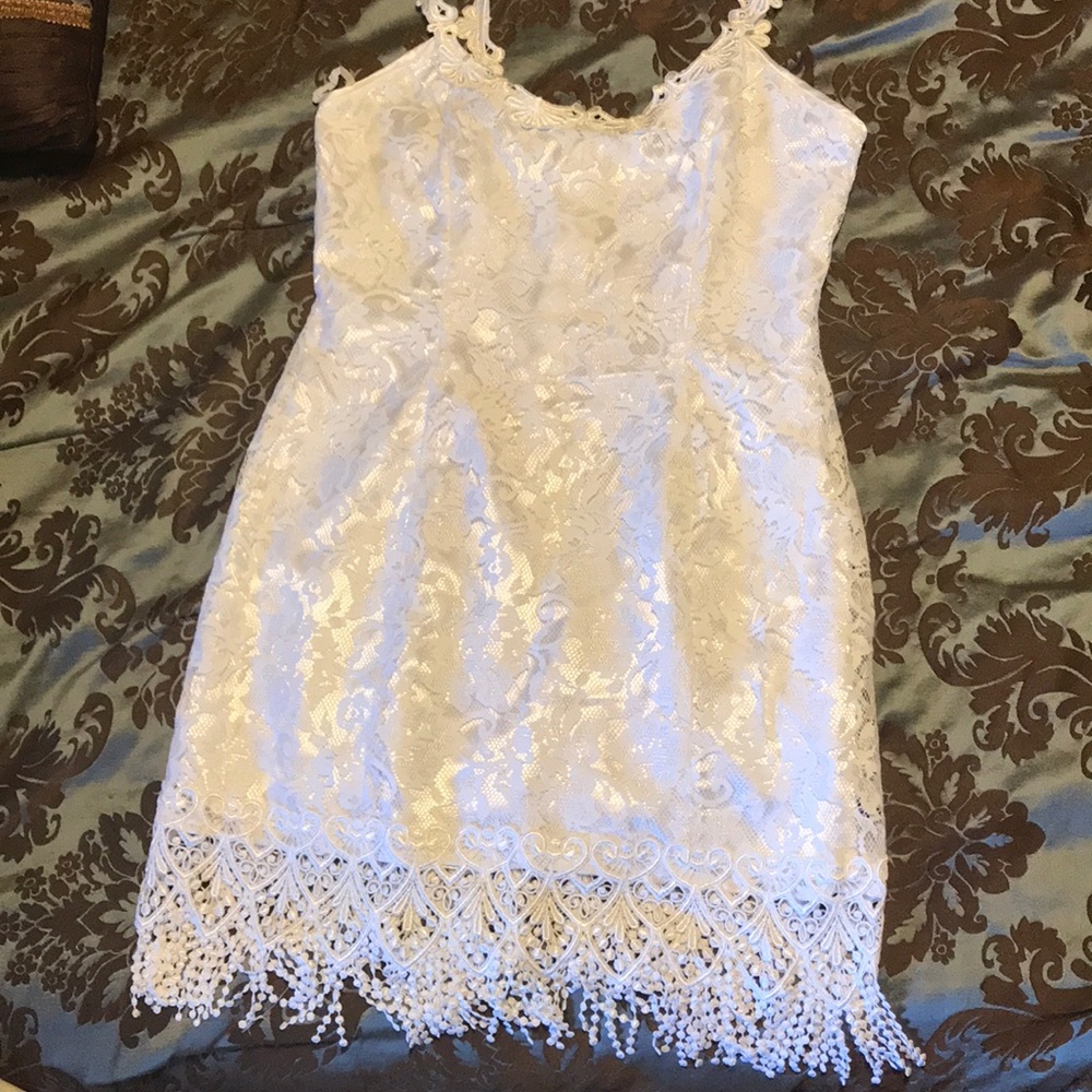 Scott McClintock white lace dress vintage